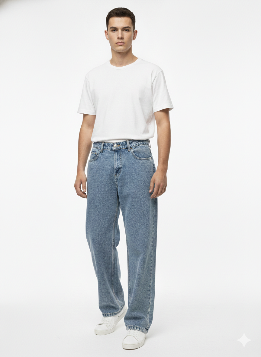 Washed Denim Pant